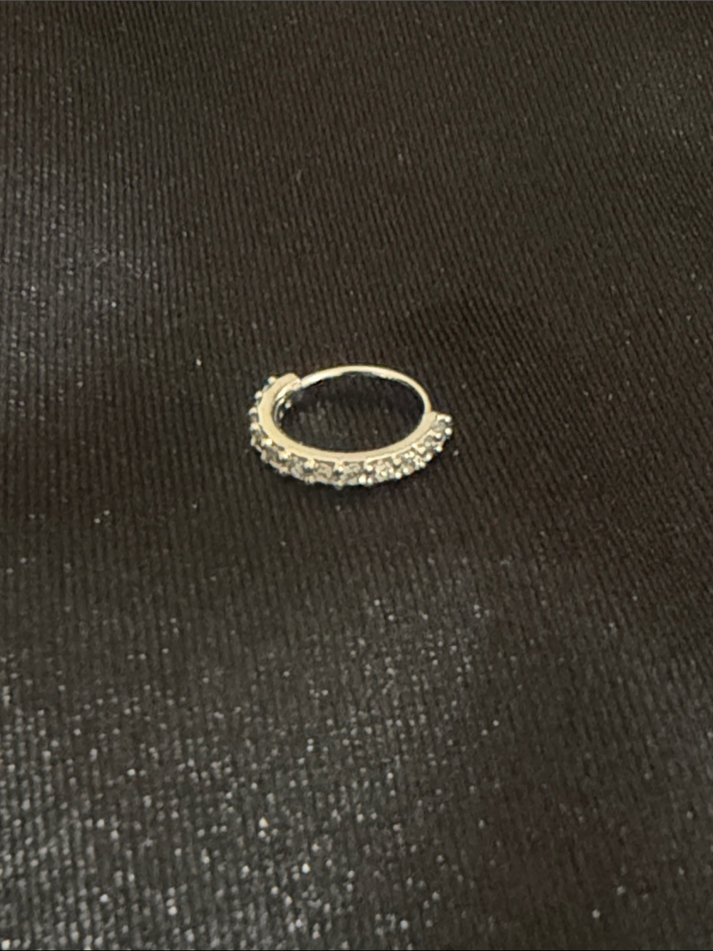 Silver Crystal-Accented Women’s Hoop Earring
